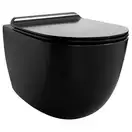 Унитаз подвесной Simas Vignoni с сиденьем Soft Close, чёрный матовый (VI18/F85+VI004 nero) фото 1 Aquada.com.ua