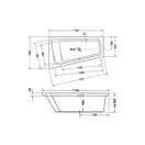 Ванна акриловая Duravit Paiova 170 х 100 см, угол справа (700213000000000) фото 5 Aquada.com.ua