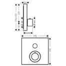 Термостат на 1 потребитель, скрытого монтажа Axor ShowerSelect (цвет - satin black) (36714350) фото 2 Aquada.com.ua