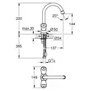 Смеситель для кухни с цепочкой Grohe Costa S (цвет - хром) (21338001) фото 2 Aquada.com.ua