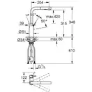 Смеситель для кухни Grohe Essence DN 15 (цвет - тёмный графит, матовый), с выдвижной лейкой (30270AL0)