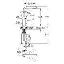 Смеситель для кухни Grohe Essence (цвет - сталь) (30270DC0) фото 2 Aquada.com.ua