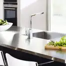Смеситель для кухни, с поворотным изливом Eurocube Grohe (цвет - хром) (31255000) фото 3 Aquada.com.ua