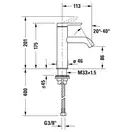 Смеситель для раковины Duravit C.1 (цвет - хром), без донного клапана (C11020002010) фото 2 Aquada.com.ua