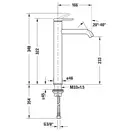 Смеситель для раковины высокий Duravit C.1 (цвет - хром), без донного клапана, излив 136 мм (C11030002010) фото 4 Aquada.com.ua