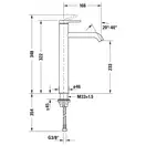Смеситель для раковины высокий Duravit C.1 (цвет - хром), без донного клапана, излив 166 мм (C11040002010) фото 2 Aquada.com.ua