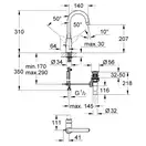 Смеситель для раковины Grohe Bau Edge (цвет - хром), с донным клапаном (23093000) фото 2 Aquada.com.ua