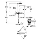 Змішувач для умивальника Grohe Lineare S-Size з донним клапаном, нержавіюча сталь (23106DC1)