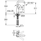 Змішувач для раковини L-розміру Grohe Essence New (23541001)