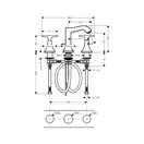 HANSGROHE Смеситель для раковины. двухвентильный (хром/золото) Metropol Classic (31306090) фото 2 Aquada.com.ua