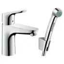 Змішувач для умивальника Hansgrohe Focus E 100 з гігієнічним душем, хром (31927000)