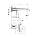 HANSGROHE Смеситель для раковины однорычажный с изливом 225 мм, настенный монтаж, хром Metropol (32526000) фото 2 Aquada.com.ua