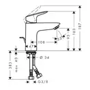 Hansgrohe Смеситель для раковины, однорычажный Logis (71100000) фото 2 Aquada.com.ua