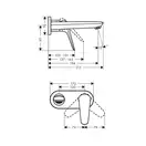 HANSGROHE Смеситель для раковины, однорычажный со стены Novus (71127000) фото 2 Aquada.com.ua