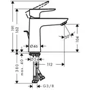 Смеситель для раковины Hansgrohe Talis E (цвет - чёрный матовый), с донным клапаном (71710670) фото 2 Aquada.com.ua