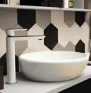 Смеситель для раковины, высокий Imprese Podzima Breclav white (цвет - хром/белый) (05245WH) фото 2 Aquada.com.ua