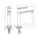 Смеситель для раковины высокий Primera Slim (цвет - хром), без донного клапана (10100028) фото 2 Aquada.com.ua