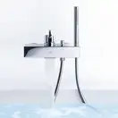 Смеситель для ванны с душевым гарнитуром Axor Starck X (10402000) фото 2 Aquada.com.ua