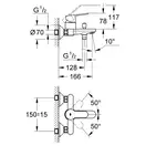 Смеситель для ванны Grohe BauEdg (цвет - хром) (23334000) фото 3 Aquada.com.ua