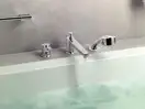 Смеситель на борт ванны Grohe Bau Edge (цвет - хром), с душевым гарнитуром (2511700A) фото 4 Aquada.com.ua
