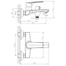 IMPRESE KAMPA cмеситель для ванны, хром, 35 мм (10285) фото 2 Aquada.com.ua