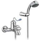 Смеситель для ванны Nicolazzi Antelao ручка BLU, с ручным душем (3401CR20) фото 1 Aquada.com.ua