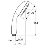 Ручний душ, 2 режими струменя Grohe New Tempesta Classic (26161001)