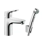 Змішувач для умивальника Hansgrohe Focus E 100 з гігієнічним душем, хром (31927000)