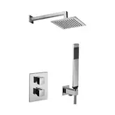 Душевая система Paffoni Shower скрытого монтажа на 3 потребителя с термостатом с верхним душем 200х200 мм (цвет - хром) (KITLEQ519CR/M)
