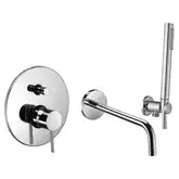 Душевая система Paffoni Shower скрытого монтажа со смесителем с изливом для ванны (цвет- хром) (KITLIG015V)