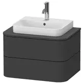 Тумбочка для подвесной консоли Duravit Happy D.2 Plus 65 х 48 см, графит суперматовый (HP496008080)