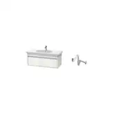 Duravit Тумба под умывальник 100 см, матовый белый + раковина с 1 отв. 105 см + сифон, белый (KT66681818111)