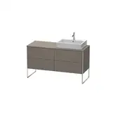Комплект мебели тумба с консолью и раковиной слева Duravit XSquare 140 х 55 см (XS4923L9090+XS060GL9090+0454600000)