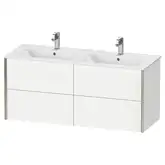 Комплект мебели тумба подвесная с двойной раковиной Duravit XViu 128 х 48 см, белый глянцевый (XV41290B122+2336130000)
