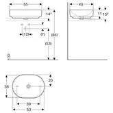 Geberit VariForm Раковина накладна, еліптична, біла (500.774.01.2)