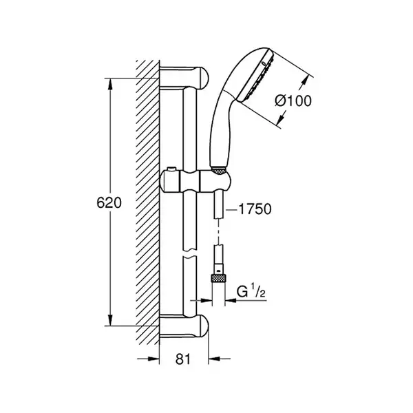 Grohe New Tempesta Classic Душовий гарнітур, хром (27598001)