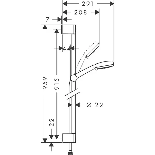 Душевой набор Hansgrohe Crometta 100 Multi со штангой 90 см, хром (26656400)