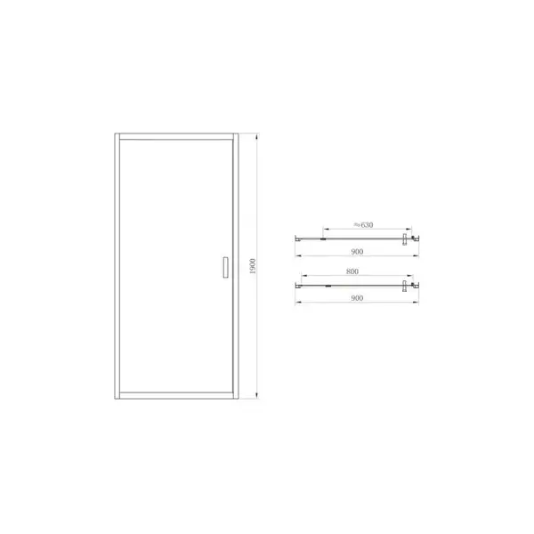 Душевая дверь Primera Frame 90 х 190 см (стекло "шиншилла") (SDP1190) фото 4 Aquada.com.ua