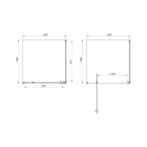 Душевая кабина Primera Frame 100 х 100 х 190 см (стекло "шиншилла) (SHRP56106) фото 2 Aquada.com.ua