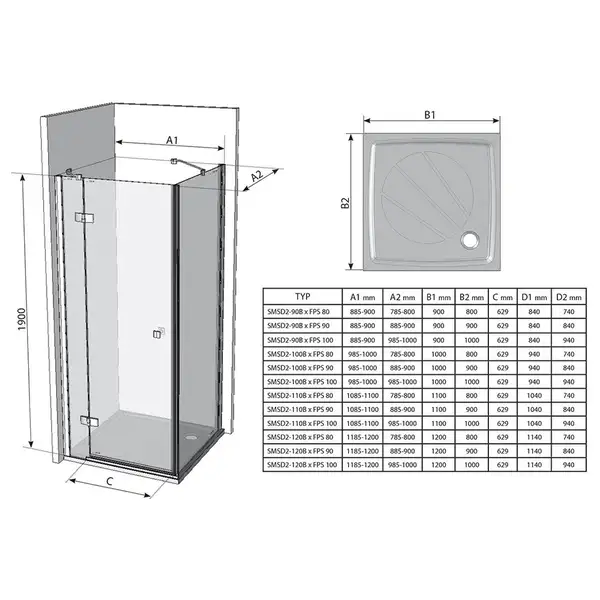 Душевая кабина Ravak SmartLine SMSD2-110 (B) L хром+transparent (0SLDBA00Z1) фото 2 Aquada.com.ua Душевая кабина Ravak SmartLine SMSD2-110 (B) L хром+transparent (0SLDBA00Z1) фото 2 Aquada.com.ua