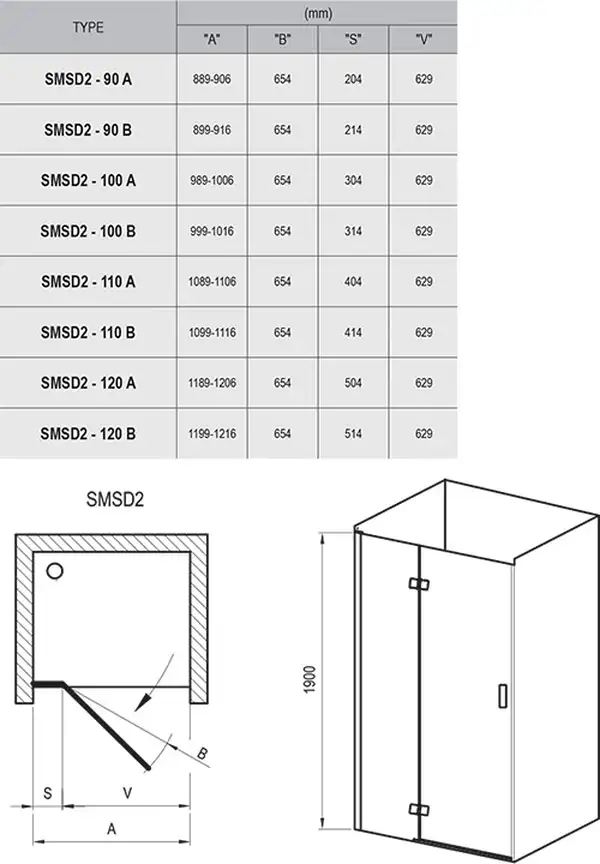 Душевые двери Ravak SmartLine SMSD2-90 (A) P (профиль - хром; стекло - Transparent (прозрачный)) (0SP7AA00Z1) Душевые двери Ravak SmartLine SMSD2-90 (A) P (профиль - хром; стекло - Transparent (прозрачный)) (0SP7AA00Z1)