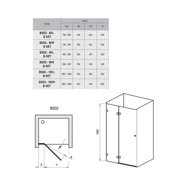 Душевые двери Ravak Brilliant BSD2-80 A-L (профиль - хром; стекло - Transparent (прозрачный)) (0UL4AA00Z1) фото 2 Aquada.com.ua Душевые двери Ravak Brilliant BSD2-80 A-L (профиль - хром; стекло - Transparent (прозрачный)) (0UL4AA00Z1) фото 2 Aquada.com.ua