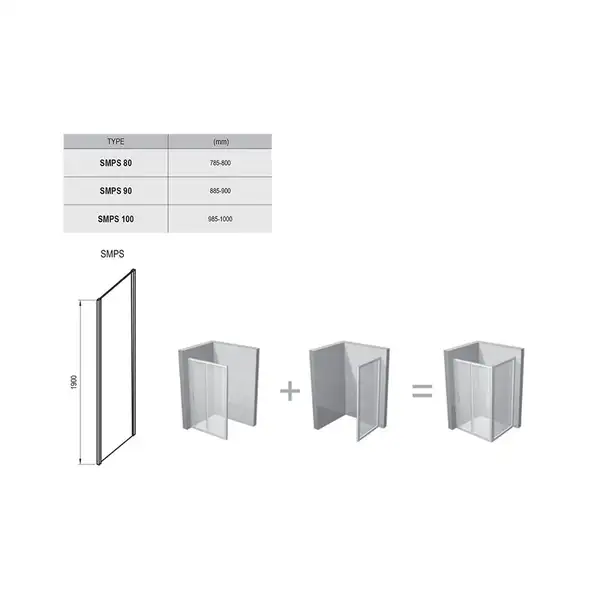 Неподвижная стенка Ravak SmartLine SMPS 90 L хром+Transparent (прозрачный) (9SL70A00Z1) фото 4 Aquada.com.ua