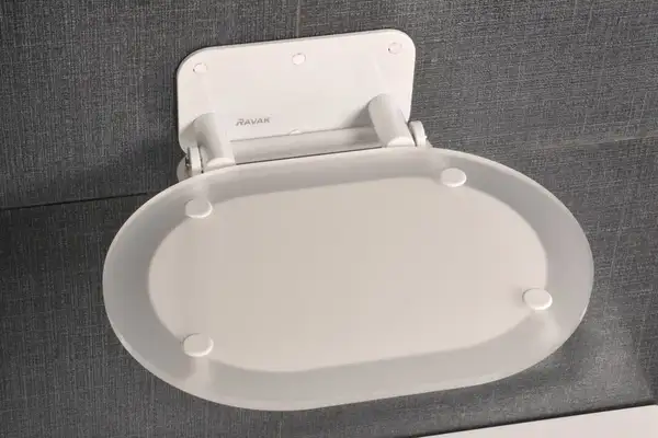 Сиденье для душа Ravak Ovo CHROME CLEAR/WHITE (B8F0000028) фото 1 Aquada.com.ua