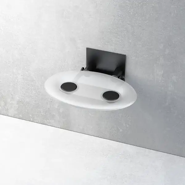 Откидное сиденье Ravak Ovo P (белый мат/чёрный) (B8F0000043) фото 1 Aquada.com.ua