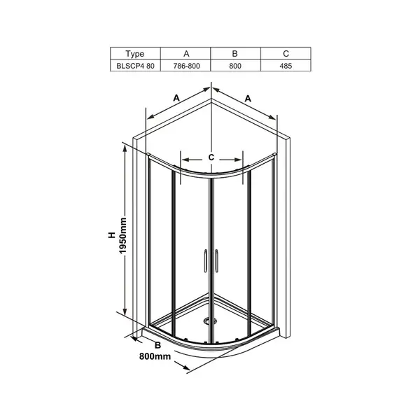 Душевая кабина Ravak Blix Slim BLSCP4 800 х 800 х h1950 мм (профиль - bright alu, стекло - прозрачное) (X3BM40C00Z1) фото 3 Aquada.com.ua Душевая кабина Ravak Blix Slim BLSCP4 800 х 800 х h1950 мм (профиль - bright alu, стекло - прозрачное) (X3BM40C00Z1) фото 3 Aquada.com.ua