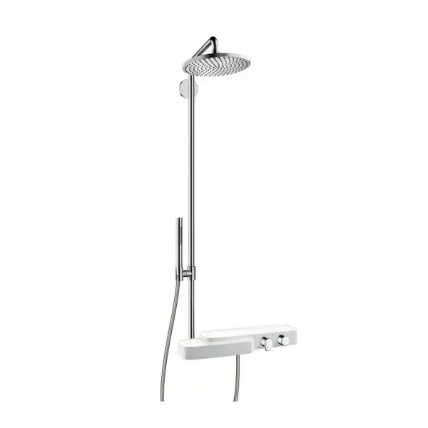 Душевая система с термостатом Axor Bouroullec Showerpipe (цвет - хром/белый) (19670400) фото 1 Aquada.com.ua