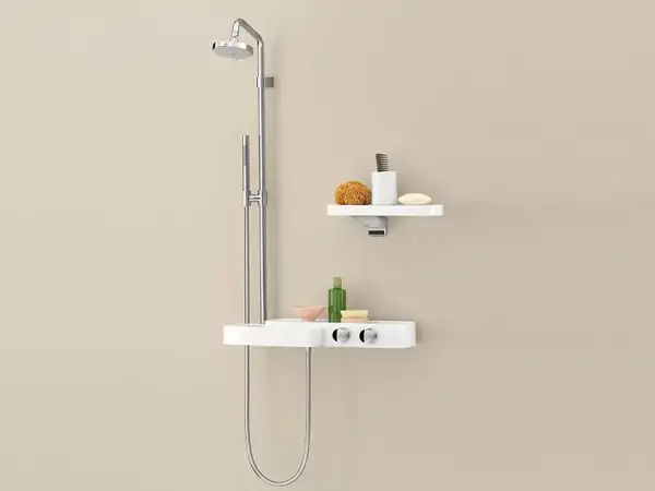 Душевая система с термостатом Axor Bouroullec Showerpipe (цвет - хром/белый) (19670400) фото 2 Aquada.com.ua