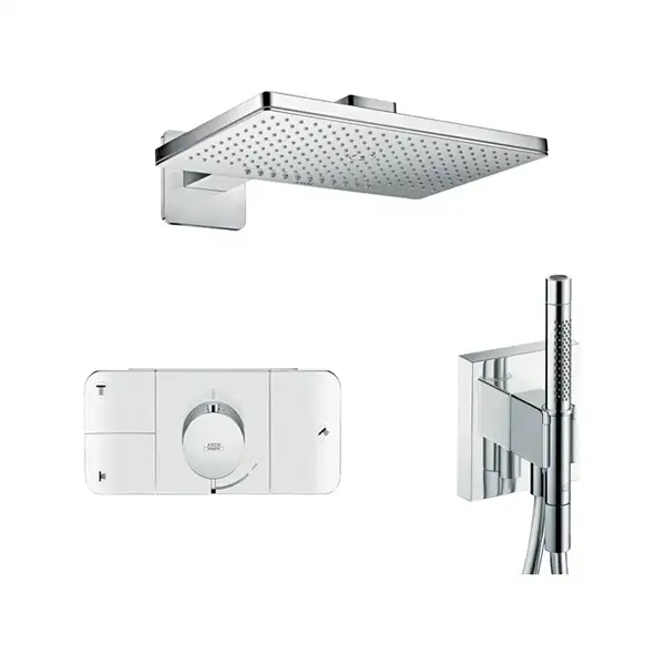 AXOR Душевая система скрытого монтажа с термостатом Аxor ShowerSolutions 460 х 300 2jett (наружная и скрытые части) (35275001) фото 2 Aquada.com.ua