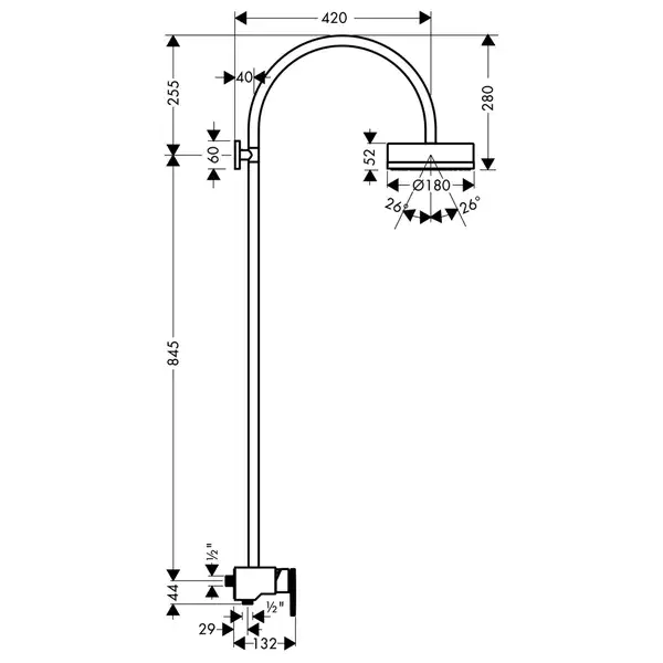 Душевая система с термостатом Axor Citterio Showerpipe (цвет - хром) (39620000) фото 3 Aquada.com.ua